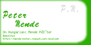 peter mende business card